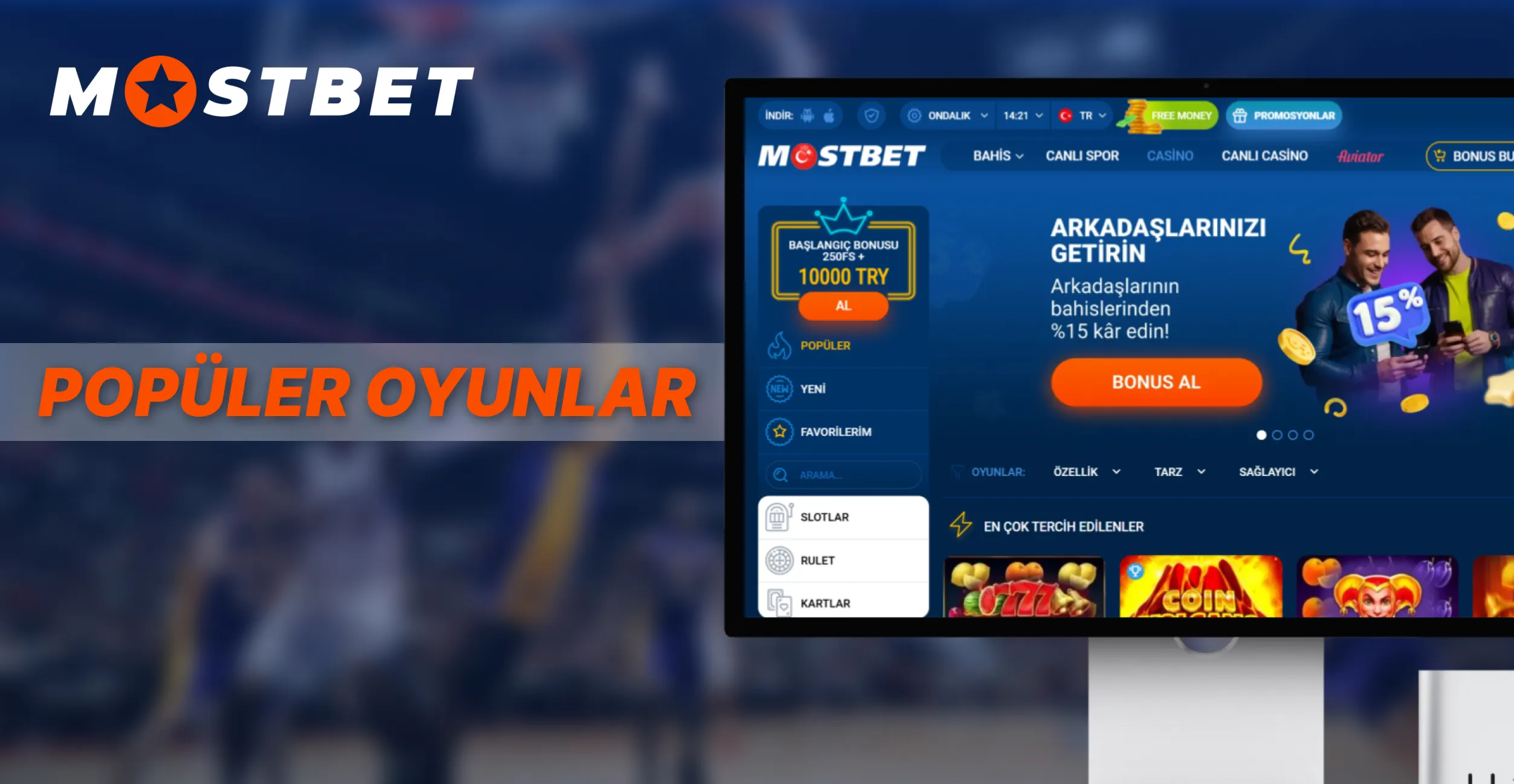 Mostbet'teki en popüler oyunlar